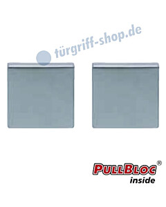 Schlüsselrosettenpaar Blind PullBloc quadratisch 55x55mm Edelstahl matt Scoop
