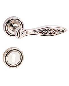 Blossom 1378/261 Rosettengarnitur Antik Silber/Rot von Fimet