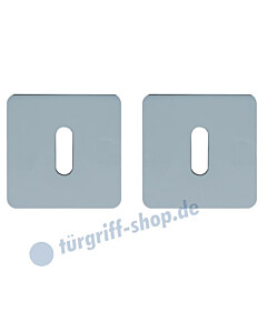 Schlüsselrosettenpaar Buntbart flächenbündig quadratisch 55x55mm Edelstahl-poliert Scoop