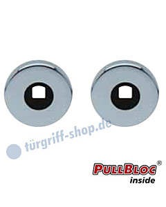 Drückerrosettenpaar PullBloc rund Ø 54 mm Edelstahl-poliert Scoop