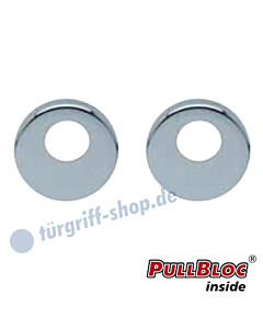 Schlüsselrosettenpaar Rundzylinder (RZ, Kaba) PullBloc rund Ø 54mm Edelstahl poliert Scoop
