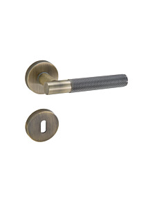 Türbeschlag TITAN 07 CROSS CUT – Türklinke mit Diamant Cut in AB Antique Brass – BB 