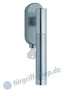 1275 (Roxy II) Fenstergriff abschließbar, ovale Olive, Edelstahl matt/poliert Scoop