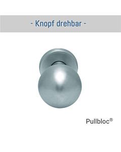 Türknopf gerade auf Rundrosette | drehbar | Edelstahl matt Scoop