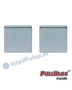 Schlüsselrosettenpaar Blind PullBloc quadratisch 55x55mm Edelstahl poliert Scoop