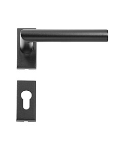 Schmalrahmen- Rosettenhalbgarnitur 5907A eckige Rosette, PZ-Lochung, Schwarz matt RAL 9005 von Spitzer Schmalrahmen- Rosettenhalbgarnitur 5907A eckige Rosette, PZ-Lochung, Schwarz matt RAL 9005 von Spitzer