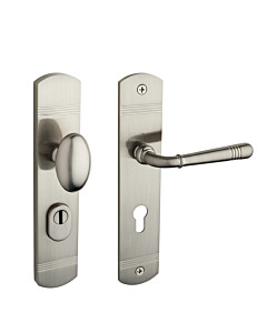 tecnoGRIFF Art dèco Sicherheitsgarnitur EMILY 70-209-03 ZAMAK 72 MMN Nickel matt für Wohnungseingangstüren