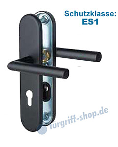 Sicura Ronny-LS/LS Schutzgarnitur ES1 Drücker/Drücker Schwarz matt von Südmetall
