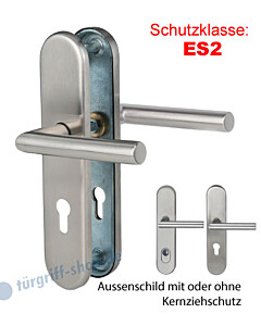 Sicura Ronny-LS/LS Schutzgarnitur ES2 Drücker/Drücker Edelstahl matt von Südmetall