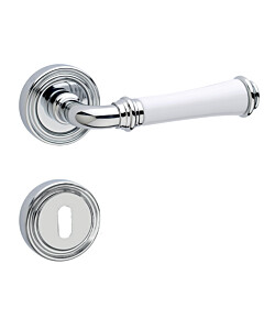 Tasha 1028P/261 Rosettengarnitur Chrom poliert / Porzellan weiß von Fimet