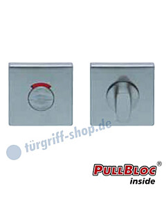 WC Rosettenpaar PullBloc quadratisch mit rot/weiss-Anzeige 55x55mm Edelstahl matt Scoop