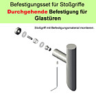 Stoßgriff-Befestigungs-Set | durchgehende Befestigung an Glastür mit Zierkappe Südmetall