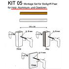 Montage-Set KIT 05 für Stoßgriffpaar für Holz- Alu- und Glastüren
