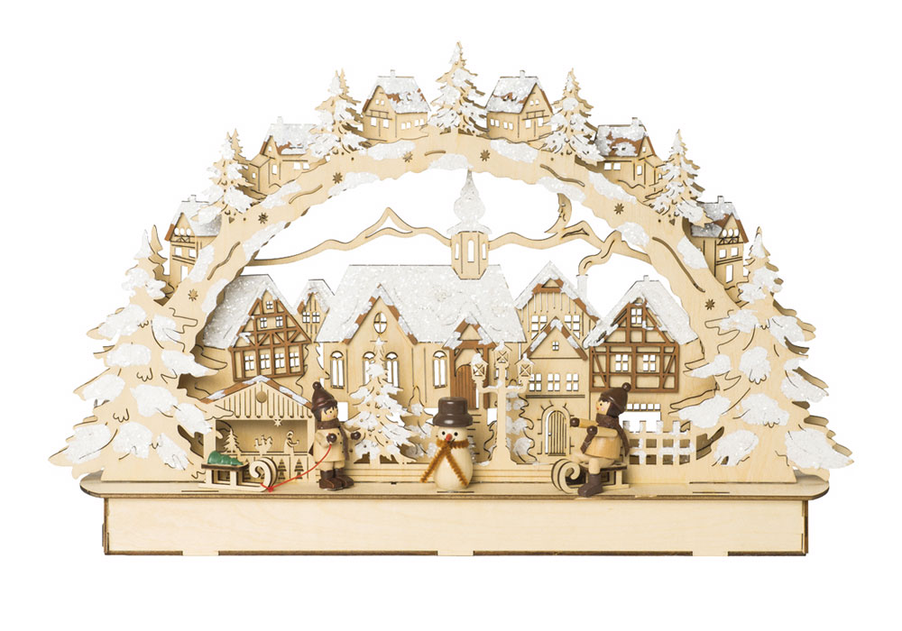 3D Led Schwibbogen Lichterbogen Weihnachten Erzgebirge Pyramide 84081 mit Adapte 