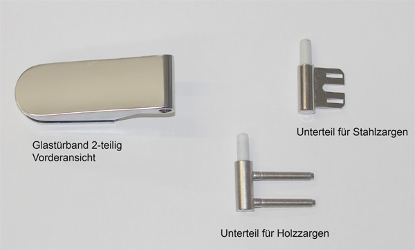2-teiliges Glastürband - mit einem Unterteil entweder für Stahlzargen oder für Holzzargen 2-teiliges Glastürband - mit einem Unterteil entweder für Stahlzargen oder für Holzzargen