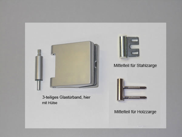 2-teiliges Glastürband - mit einem Unterteil entweder für Stahlzargen oder für Holzzargen 3-teiliges Glastürband - mit einem Unterteil entweder für Stahlzargen oder für Holzzargen