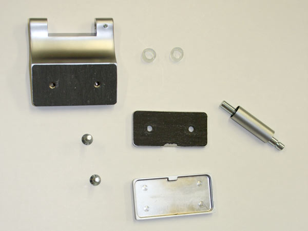 Einzelteile des 3-teiligen Glastürbandes Einzelteile des 3-teiligen Glastürbandes