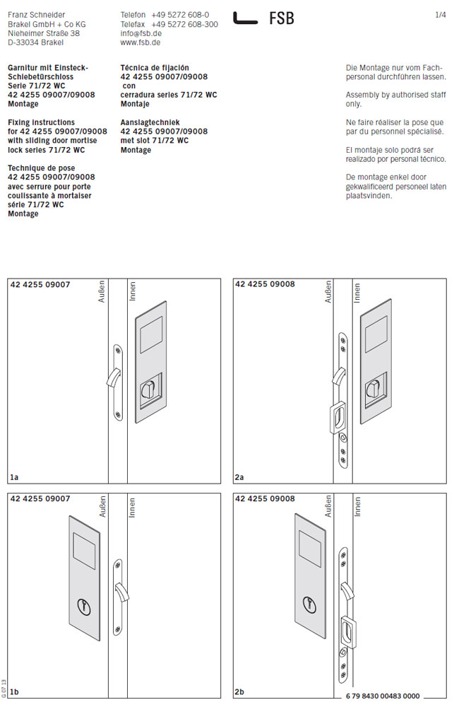 Schematische Abbildung Schiebetürmuscheln 42 4255 von FSB Schematische Abbildung Schiebetürmuscheln 42 4255 von FSB