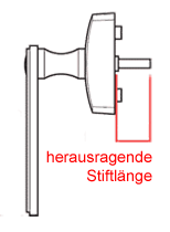 Stiftlänge bei Fenstergriffen