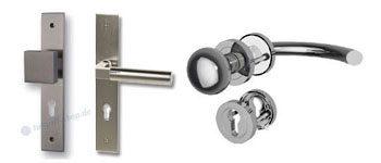 Wechselgarnitur WE mit Knopf/Drücker als Langschild- oder Rosettengarnitur Wechselgarnitur WE mit Knopf/Drücker als Langschild- oder Rosettengarnitur
